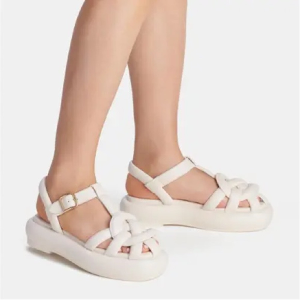 White Women’s Knotted Platform Sandals - Coach